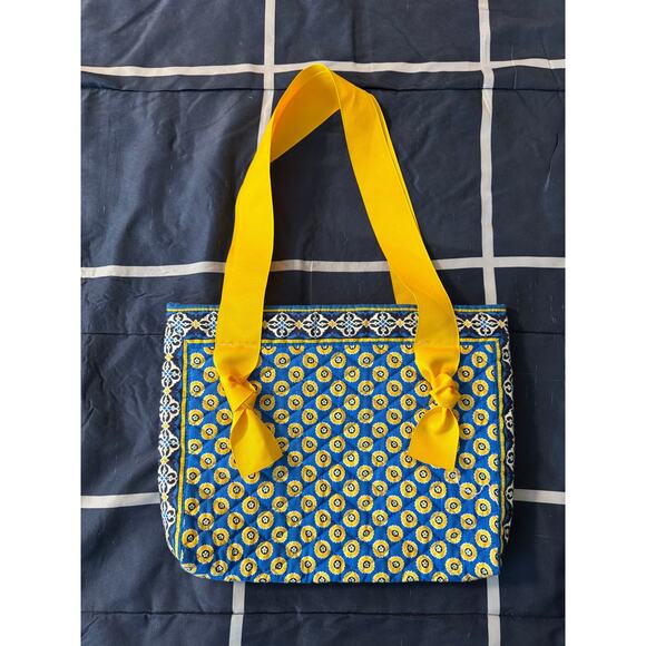 Vera Bradley Yellow & Blue Quilted Mini Shoulder Bag - Picture 2 of 7